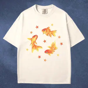 Goldfish T-Shirt, Star Aesthetic, Cute T-Shirt, Beachy Shirt, Grunge Y2K Tee, Cool Vintage Retro T-Shirt Gift, Unisex T-Shirt