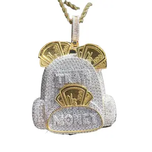 Zircon backpack hip hop pendant trend men's collarbone accessories