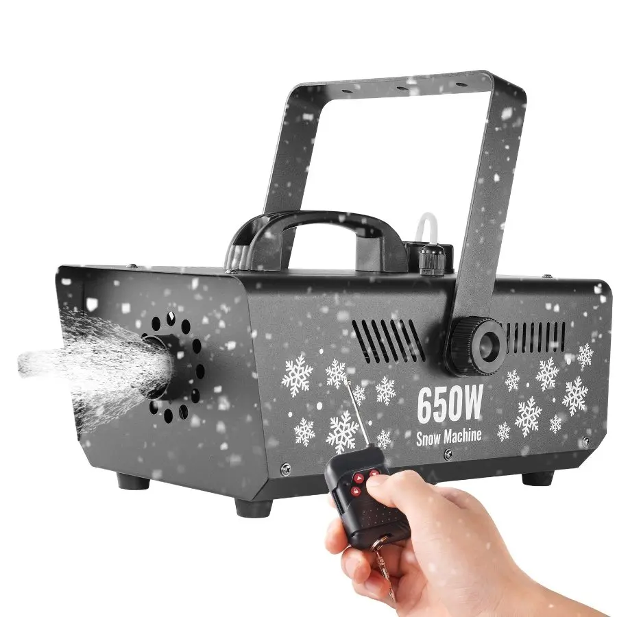 【DealsForYouDays】VEVOR Snow Machine, 650W Wireless Remote Control Snow Maker Machine with 1L Tank High Output Portable Premium Artificial Snowflake Machines for Christmas Holidays Parties Wedding Stage Effect