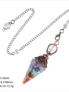 1pc Natural Healing Crystal Pendulum, Dowsing Divination Tool for Chakra Reiki Balancing Meditation, Natural Stone Point Pendant Jewelry Crafts, Unique Birthday Spiritual Gift for Mom Her