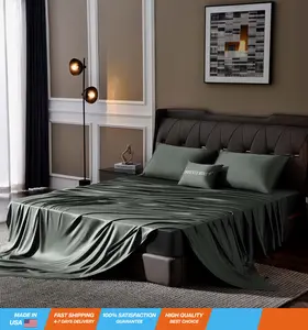 Full Size Sheets Set Soft Silky Bamboo Microfiber Sheets Full Size Bed 16 Inch Deep Pocket Cooling Breathable Wrinkle Free Luxury Sheets Charcoal Grey 4 Piece