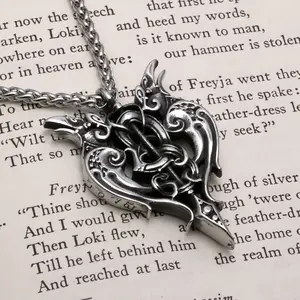 Viking Gungnir Raven Stainless Steel Pendant Necklace