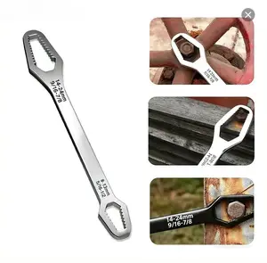 Universal Self-Tightening Wrench 8-24mm, Double Head Multi-Function Spanner for Nuts & Bolts, Non-Slip Grip for Car Repair & Home Maintenance, Ideal for Summer DIY Projects