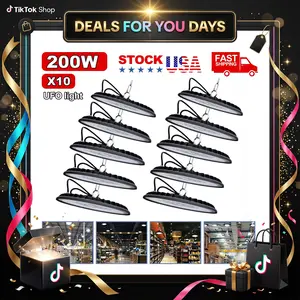 UFO LED High Bay Light - 10x200W Industrial Lighting for Factory Warehouse, Commercial Shop Lights (No All Ages Application), summerwins DealsForYouDays