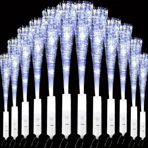 MICRENCY 48 fiber optic sticks, white glow sticks, long glow wedding sticks, LED magic flashing fireworks with 3 lighting modes, suitable for weddings, bridal parties, birthdays, glow parties, Halloween, Christmas events and party supplies