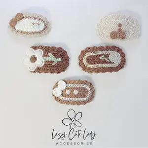 Handmade Crochet Hair Clip Set – Cute & Colorful Knitted Hair Accessories