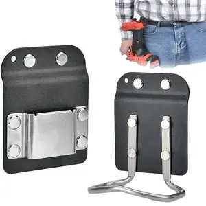 Drill Holder for Tool Belt, Construction Tool Organizer, Quick Response Low Profile Drill Clamps, Compatible with Impact Drivers and Nail Guns, Fits Belts Under 2 Inches