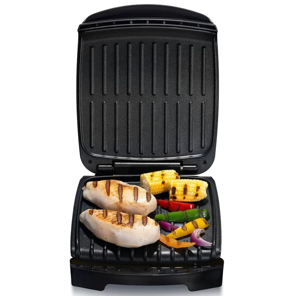 Gourmia 3-in-1 Electric Grill Machine, Contact Panini Maker, Compact Black 4-Serving Cooking Plate
