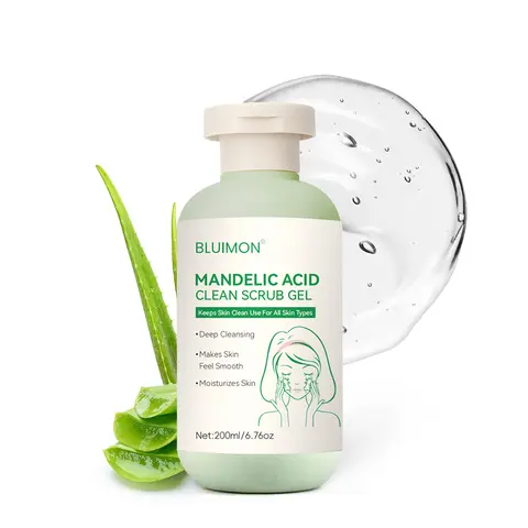 Bluimon Collagen Boost Gel Exfoliant Peel - Mild Exfoliating Cleanser with Moisture-Rich Plant Extracts, Radiant Brightening Face Scrubs for Facial Pore Cleaning, Body Care, 6.76 oz