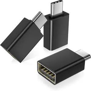 Basesailor USB C to USB Adapter 3Pack,USB C Male to USB A 3.0 Female Adapter,Type C Thunderbolt 4 OTG Converter for Apple MacBook Pro, Mac Book, iPad, Microsoft Surface Go, Samsung Galaxy S25,iPhone 17 16 Black