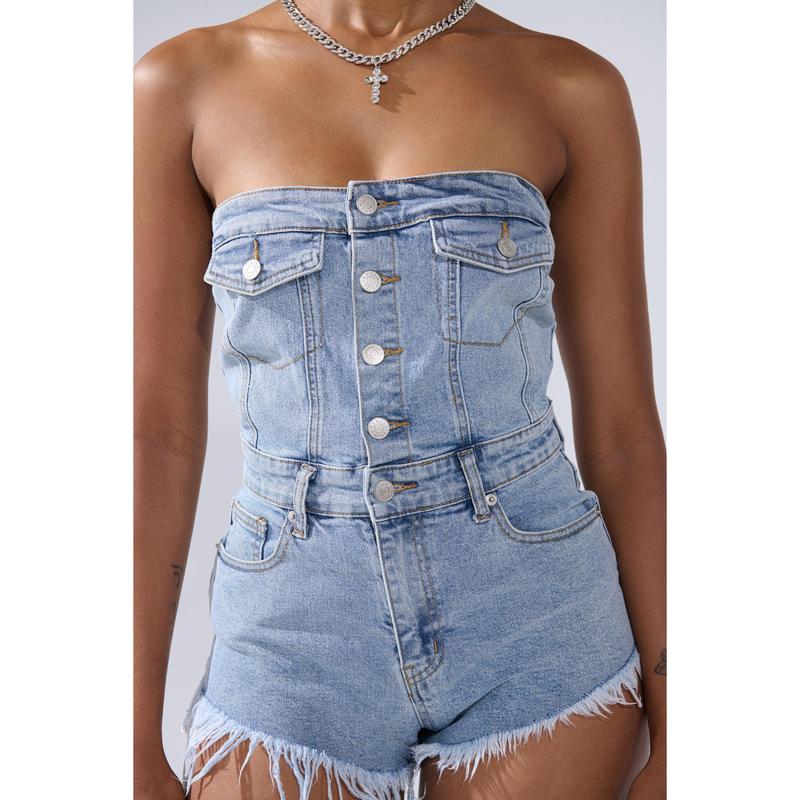 COOL IT COWBOY DENIM ROMPER