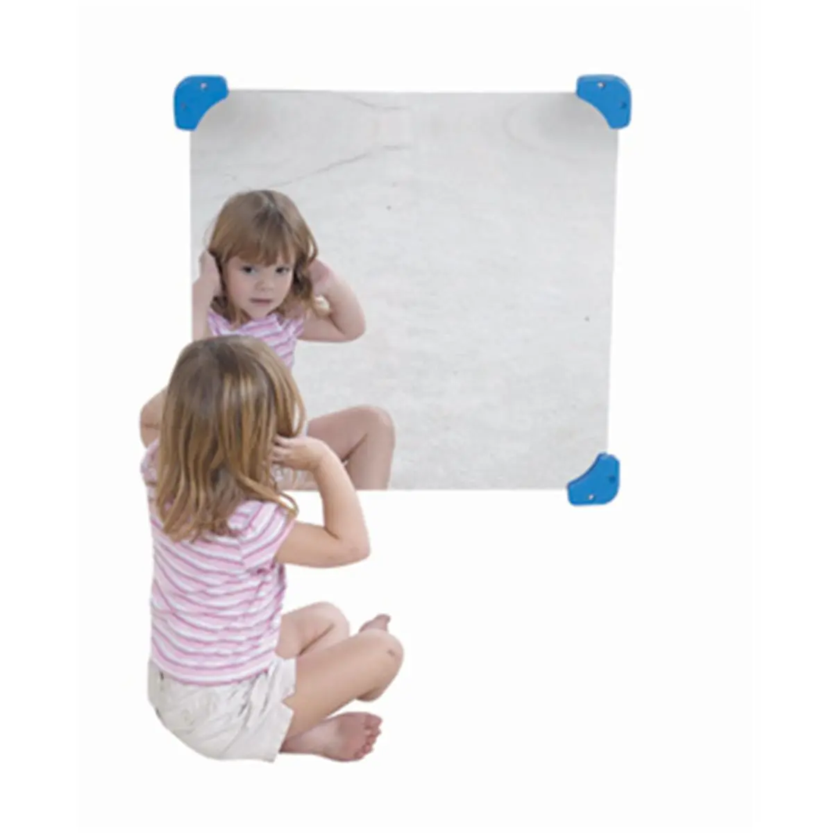 212 MAIN 24 in. Square Polyethylene Standing Mirror - Easy-Install Baby Furniture Accessory, Baby Room Decor, ASTM Standards Compliant, CPSIA Requirements Met, Secure Mirror Hold, Installation, Corner Clips