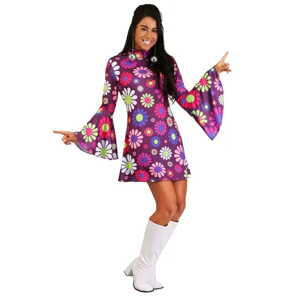 Adult Groovy Flower Power Costume Adult Groovy Flower Power Costume
