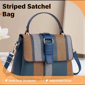 Strippe Satchel Crossbody Bag