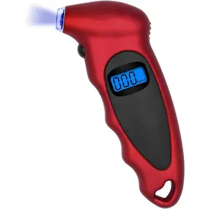 Digital Tire  Gauge, 150PSI 4 Settings High Accuracy Tire Gauge with Backlit LCD and Non-Slip Grip, Easy to Read Air  Gauge for ,  and Bicycles (Red)