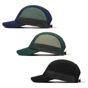 Japanese Style Drawstring Elastic Hat Quick-Dry Baseball Cap Workwear Five-Panel Hat Color-Block Unisex Outdoor Breathable Baseball Cap