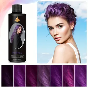 Purple Semi-Permanent Hair Dye, Vegan Cruelty-Free Hair Color, 9.06 Oz 268 Ml Mocha Hair Dye, Rich Long-Lasting Color, Cream