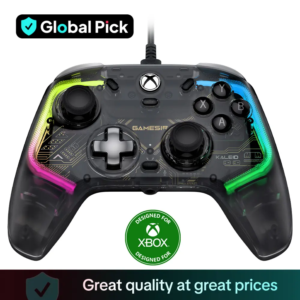 GAMESIR Kaleid Wired Game Controller, Game Controller with Hall Effect Joysticks/Hall Trigger, RGB Light Controller for Xbox Series X|S, Xbox One, Win