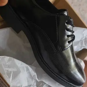 SHOESLOCKER Boys' Junior Classic Patent Vegan Leather Lace-Up Round Toe Formal School Shoes, Back to School Footwear with Memory Foam, Non-Slip Corrugated Sole, Synthetic, No Heel, All Seasons,sohochic