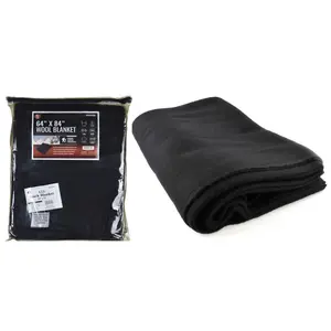 64"x84" BLACK WOOL BLANKET