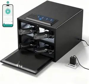 XDeer Biometric Pistol Safe (FCC & California DOJ Certified) - Quick Access Handgun Safe with Fingerprint & Digital Keypad, APP Bluetooth Secure Home Gun Safe for up to 4 Pistols 1PCS(No Cleaning Kit)