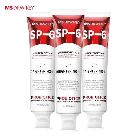 MSDRWIKEY SP-6 Probiotic Fresh Breath Toothpaste Set - 130g x 3 | Enamel Repair & Long-Lasting Freshness | Complete Oral Care