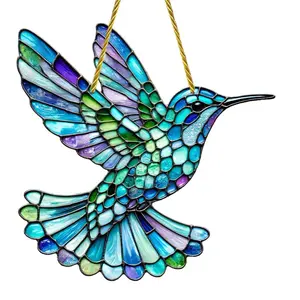 Hummingbird Design Sun Catcher, Acrylic Bird Design Hanging Ornament, Window and Wall Decoration, Unique Gift Ideas