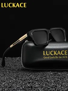 LUCKACE Square Business Style Sunglasses, Fashionable and Versatile, Daily Commute Wear, Stainless Steel Frame, All Seasons