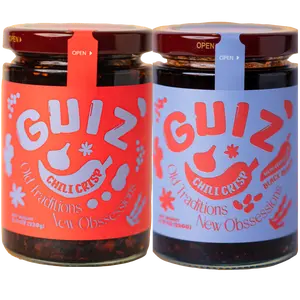 GUIZ Guizhou Chili Crisp Duo: Authentic Chili Crisp with Fermented Beans & Original Peanut Blend, Perfectly Spicy & Deeply Umami, Non-GMO, No Preservatives, Ideal for Every Dish