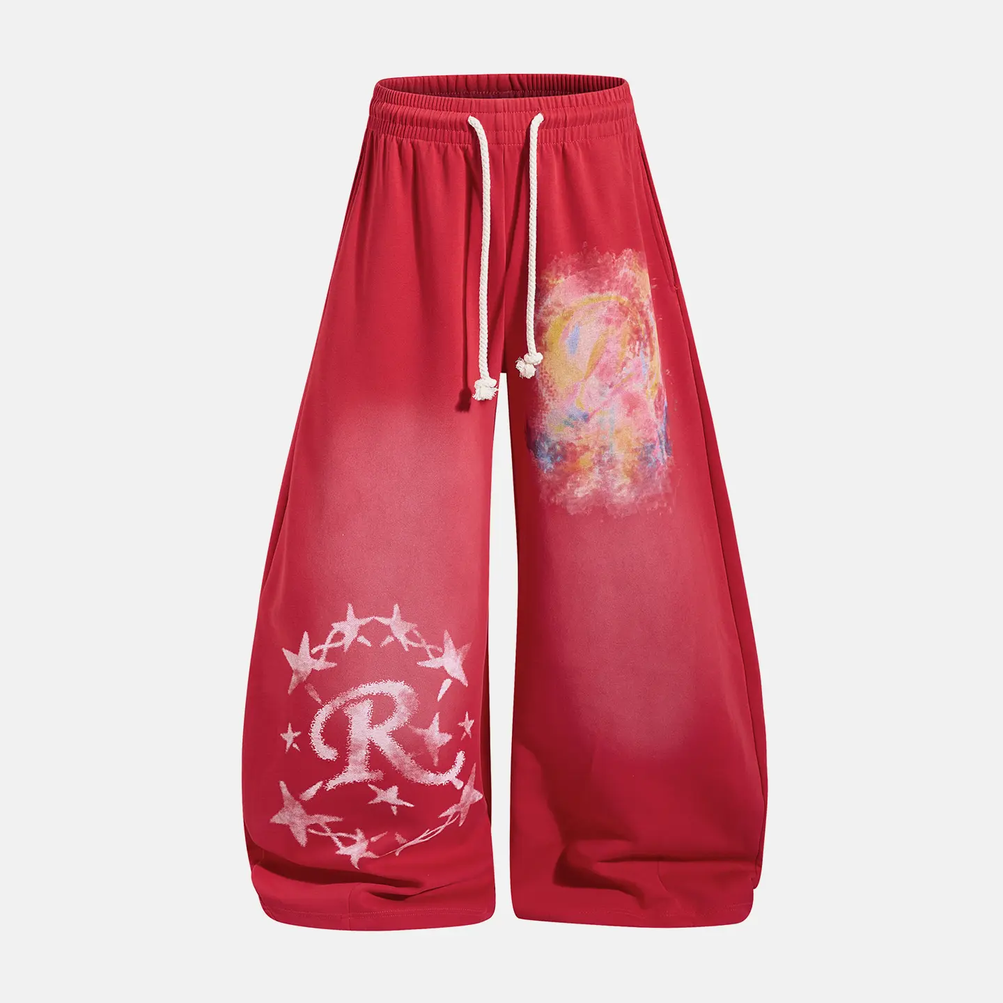 Inflation Star R‑Print Baggy Pants Elastic Waist Loose Street Trousers