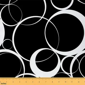 Geometric Fabric by The Yard,1 Yard,Circle Pattern Upholstery Fabric,Modern Abstract Art Traditional Exotic Style Outdoor Fabric,Waterproof, Textile, Diy Friendly