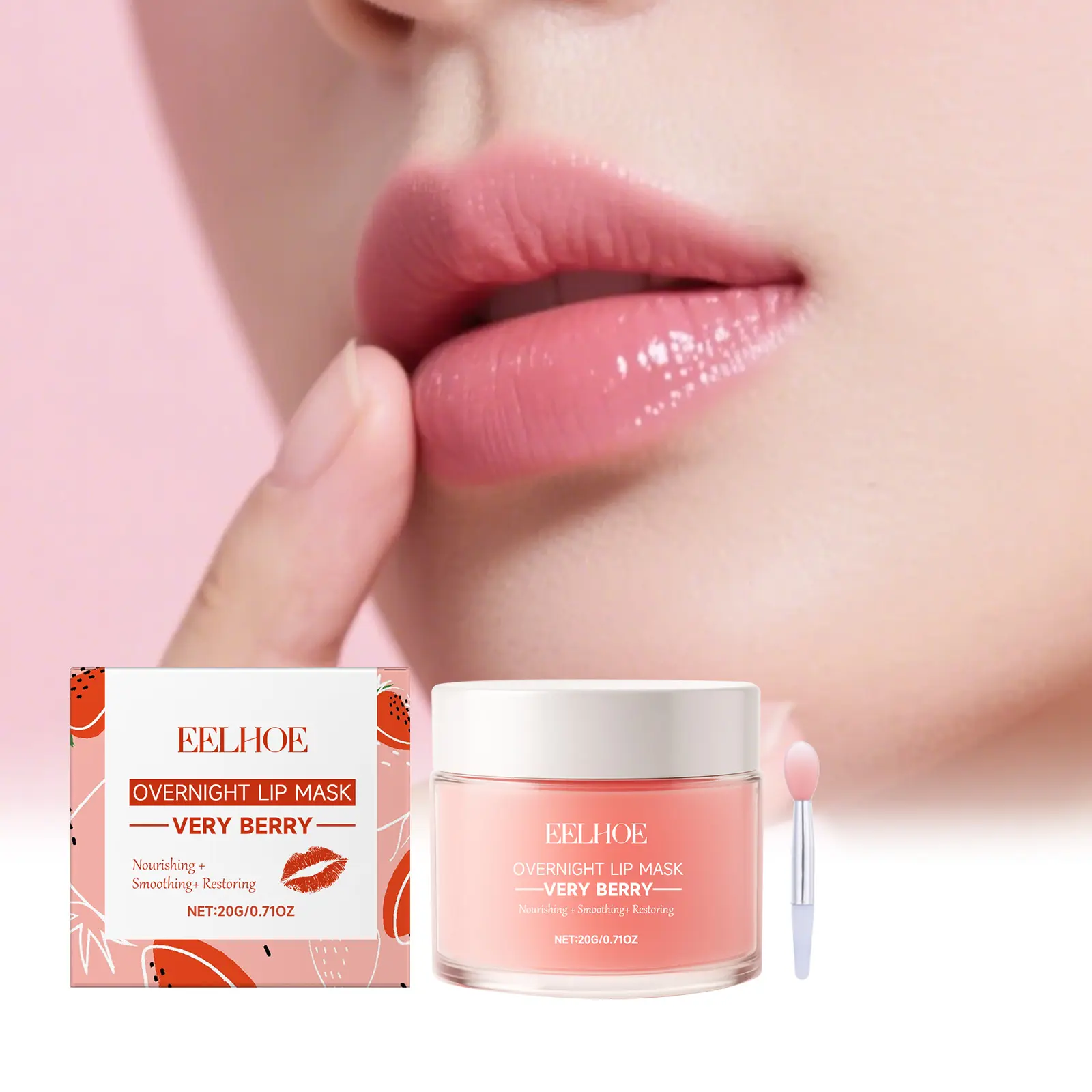 Berry Moisturizing Sleep Lip Balm, Lip Moisturizer, Hydrating Non-Sticky Formula, Gentle Mild Nourishing Lip Care, Softening and Plumping Lips, Lip Mask, Lip Care Products