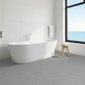 VEVOR Drainage Mat, 3x 10 ft, PVC Non Slip Commercial Floor Mat, Wet Area Water Drain Splash Matting Hollow Doormat Roll, for Outdoor Indoor Restaurant Swimming Pool Patio Bathroom Washroom, Gray