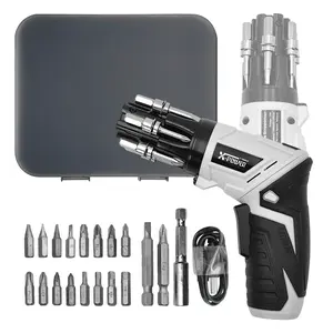 VerveWave 3.6V Cordless Screwdriver, Portable Electric Screwdriver, Rechargeable, Led Lighting, 180-Degree Rotation, Max 3.5n.M, 19 Bits