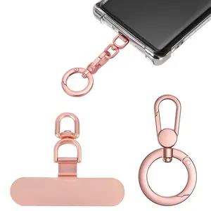 Luxury Phone Lanyard Partner, Adjustable Phone Lanyard, 360° Dual Rotation Metal Connector, Ultra-Thin Invisible Strong Metal Patch, Rose, Universal High-End Accessory, Cell Phone Charm, Phone Chain