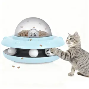 Pet educational toys, bell ball sensor toys for cats and dogs, food sensor toys, automatic food stealing devices for cats and dogs, flying saucer-shaped food hiding devices