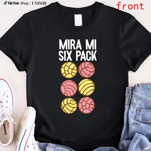 Unisex Cotton T-Shirt with Mexican Pan Dulce Concha Pastry Print