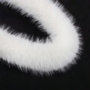 Luxurious Fox Fur Trim Strip, 149.86cm X 8.99cm, Soft Plush Sewing Edging, DIY Clothing and Craft Decoration, Ideal for Traditional Clothes and Festive Decor