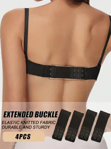 4-Piece Bra Extender Set, Universal Size, Elastic Material, 3-Row Design, 2 Hooks, Adjustable Straps, Comfortable and Soft