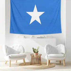 1PC Large Somali Flag Tapestry, Durable Decorative Tapestry, National Wall Art Tapestry for Home, Party Decor 78*59inch Polyester Tapestries with Free Installation Package Decor Gift for Housewarming and Friends