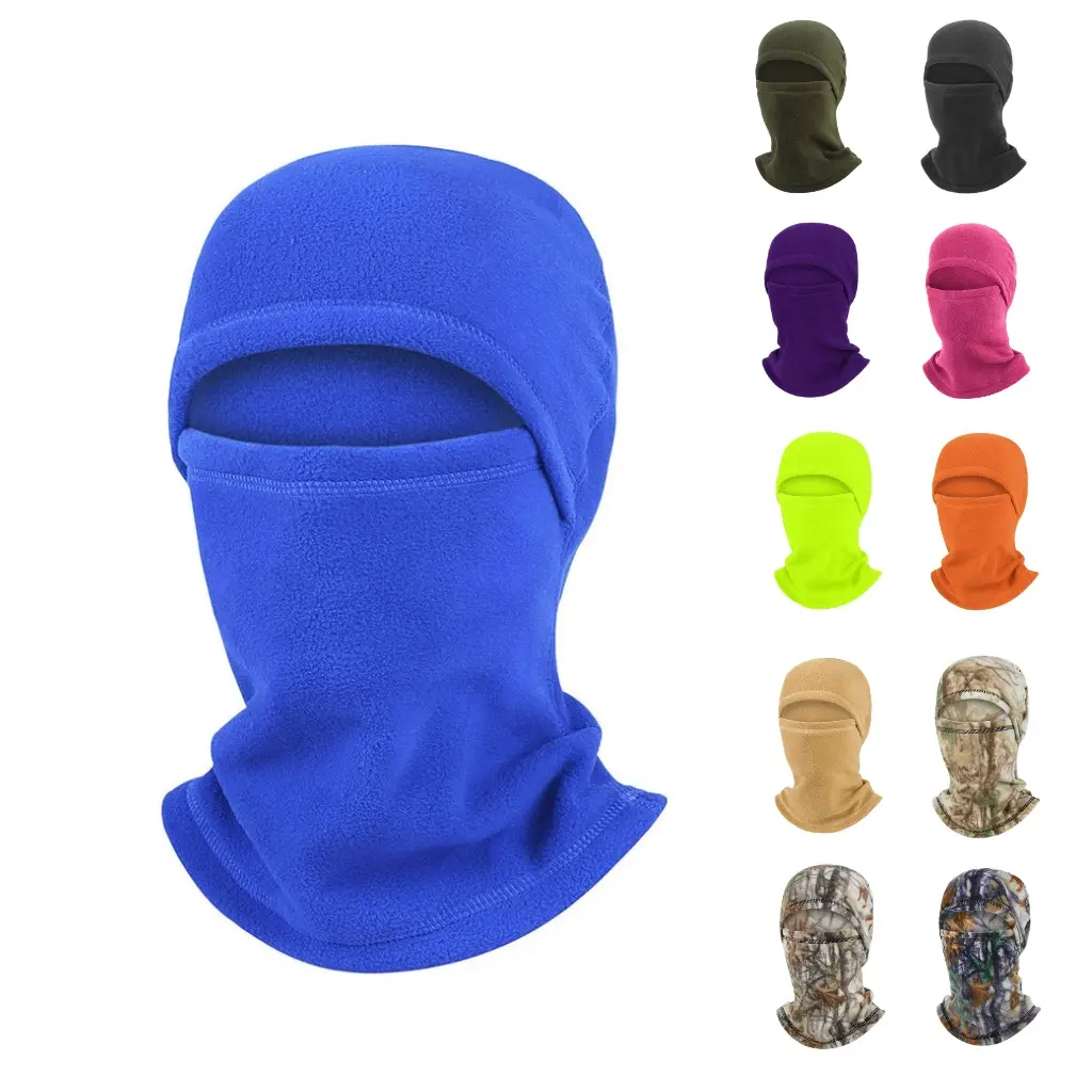 Thickened Thermal Fleece Balaclava Face Hood, Windproof Cold‑Resistant Full Face Neck Cover, Helmet‑Compatible Stretchy Winter Headwear for Skiing Cycling Hiking Outdoor Activities, Unisex Multi‑Color Camo Available