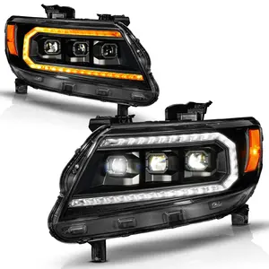 CHEVY COLORADO 15-22 FULL LED PROJECTOR HEADLIGHTS BLACK W/ DRL, INITIATION & SEQUENTIAL