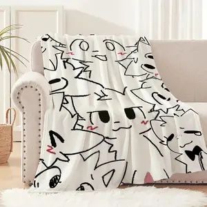 Cute Silly Cat Plush  Soft Comfortable Nap Throw  for Living Room Office Bedroom Birthday Home Kids Gift daughter blanket Pink Satin Ruffle Bedding Set, Cartoon Pattern Blankets, Character Print Blankets