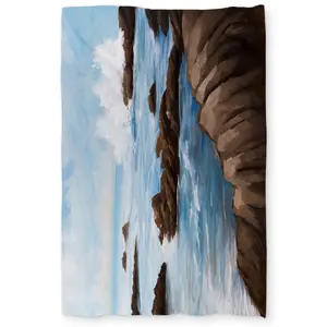 Begin Home Decor C1DCTXLWBM30T4 Seaside Wave Coastal Bathroom Twin Size Extra Long Duvet Cover - Home Decor