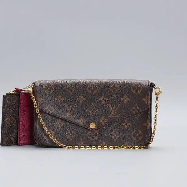 Pre-owned Louis Vuitton pvc Shoulder Bags LV Empreinte Pochette Felicie Chain Wallet BGP222846