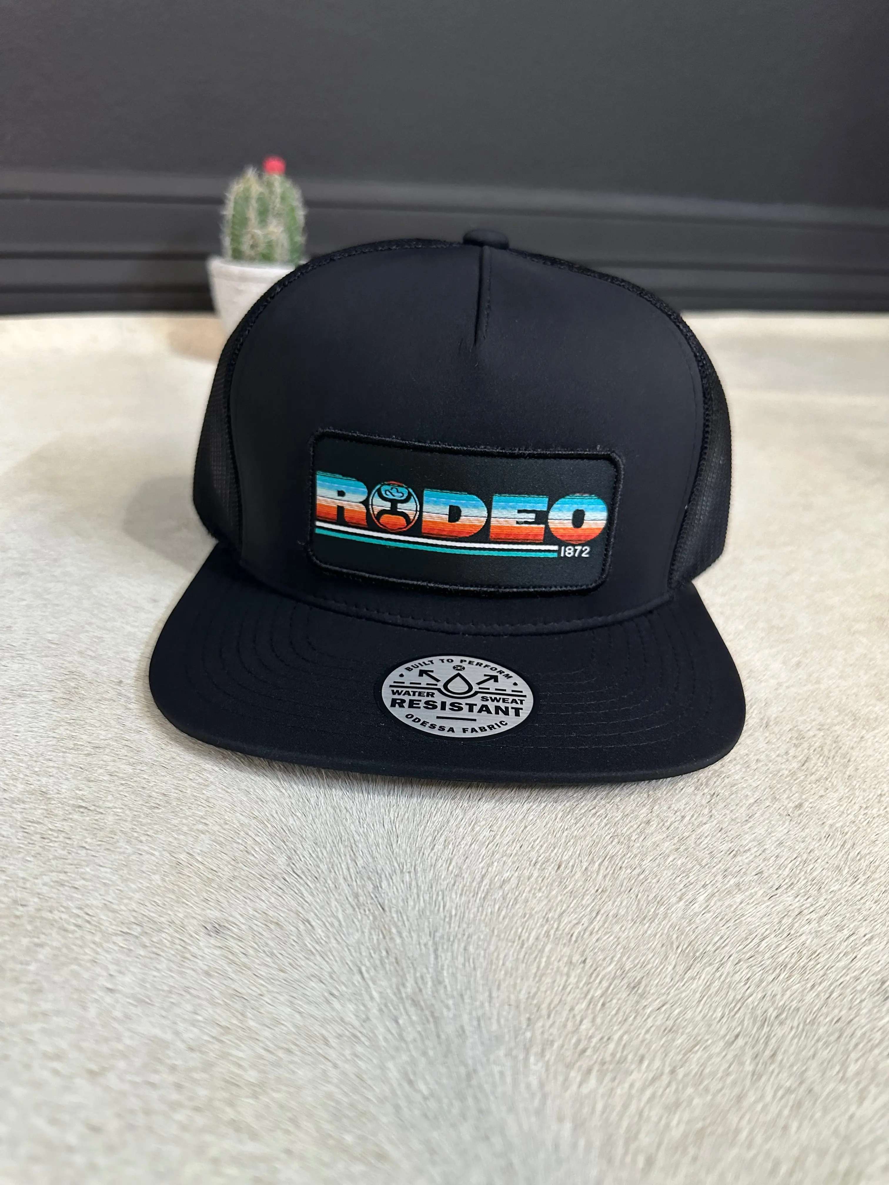 Hooey Rodeo Black SnapBack with Graphic Print, Adjustable Fit, Front Pocket, and Standard Snapback Design