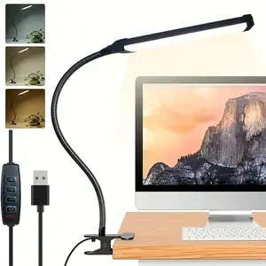 1pc 96 LED Studio Lighting USB Powered Lighting Clip-On USB Lamp with Adjustable Brightness, 3 Color Modes (Warm/White/Natural), Flexible 360° Gooseneck for Desk, Bedroom, Living Room, or Nail Art Illumination
