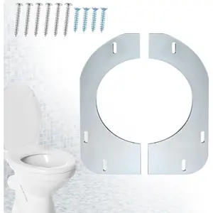 Toilet Flange Support Plate Closet Flange Floor Repair Ring Bracket Extender Kit Offset Toilet Repair Kit, 5.59 x 5.28 Inches Inner Diameter, 1mm Thickness(Galvanized Steel)
