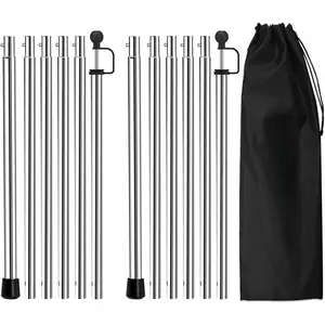 Telescoping Tent Poles - Adjustable 94.5" Camping Poles with Stainless Steel Rods for Hiking and Outdoor Activities