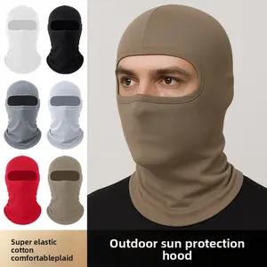 Sports hood Sweat-absorbing men's pure cotton pullover hat High elastic breathable windproof sand New mountaineering sunscreen mask